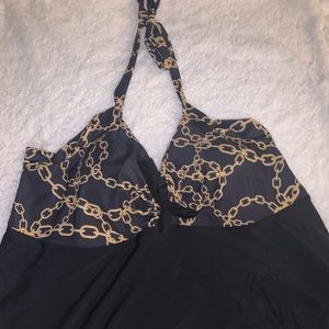 Plus size Bathing suit, black and gold, never worn, perfect sizing!